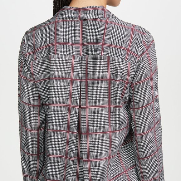 L'AGENCE Nina Long Sleeve Blouse in Autumn Pfeiffer Plaid - Picture 2 of 7